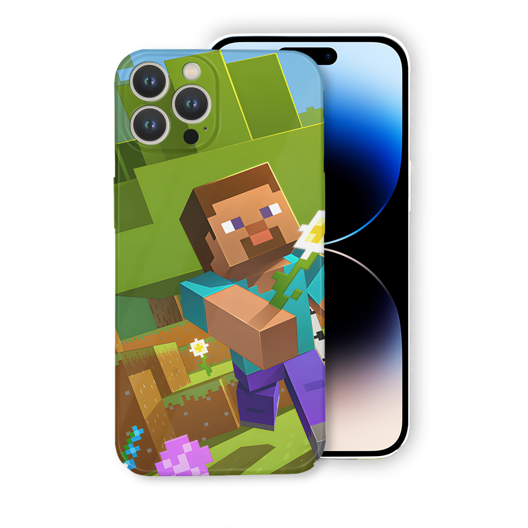 （画像用） マインクラフト ブロックの世界 Minecraft MC Block world 【iPhone 14シリーズ対応】ハードケース